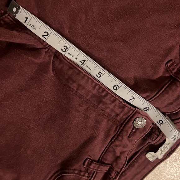 Abercrombie & Fitch Burgundy Skinny Jeans size 10R - Picture 8 of 10